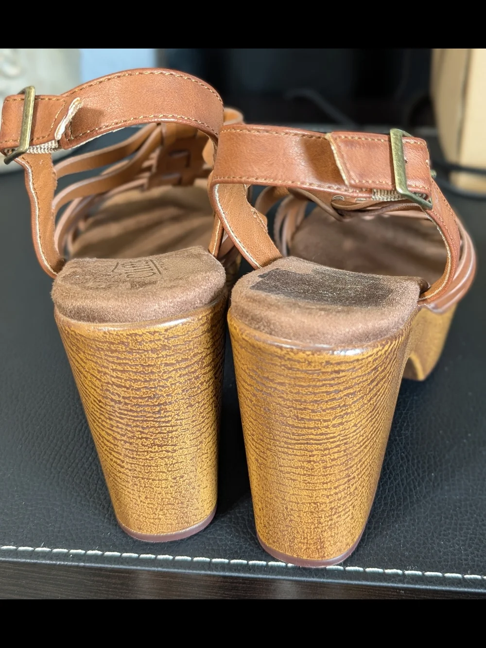 Cliffs by WHITE MOUNTAIN Tan Woven Strappy Platform Sandals